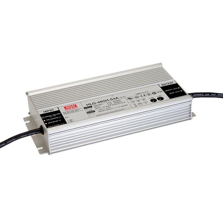 HLG-480H-24A 90VAC-305VAC Giriş 20.4~25.2V Çıkış 480W Led Sürücü
