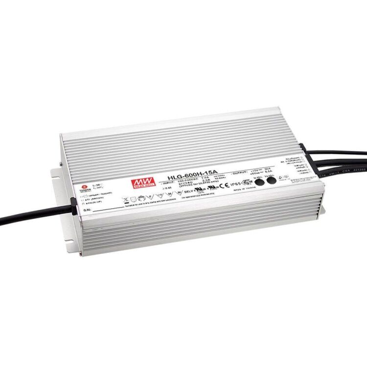 HLG-600H-12A 90VAC-305VAC Giriş 10.2~12.6V Çıkış 480W Led Sürücü