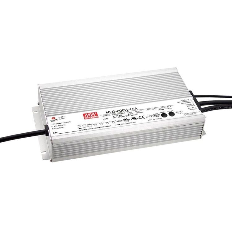 HLG-600H-24A 90VAC-305VAC Giriş 20.4~25.2V Çıkış 600W Led Sürücü