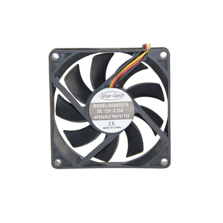 Marxlow 0.12A 80x80x15mm 12VDC 3 Kablolu Fan