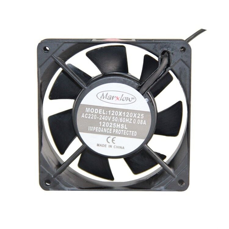 Marxlow 12025HSL 120x120x25mm 0.08A 220V AC 2 Kablolu Fan
