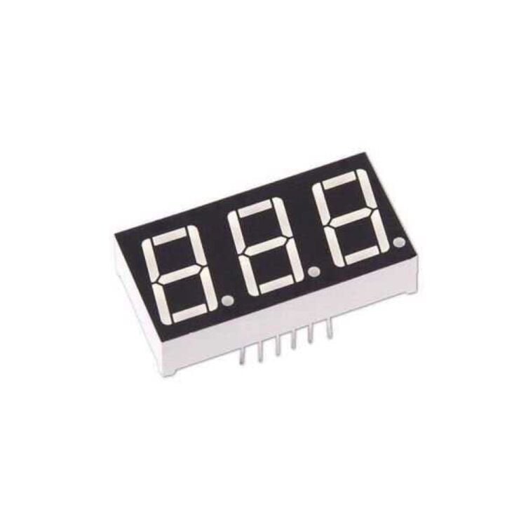 14mm 3'lü 7 Segment Display Kırmızı Led - Ortak Anot