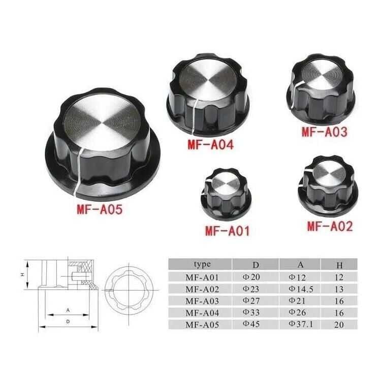 MF-A01 6mm Vidalı Potansiyometre Başlığı 20x12mm