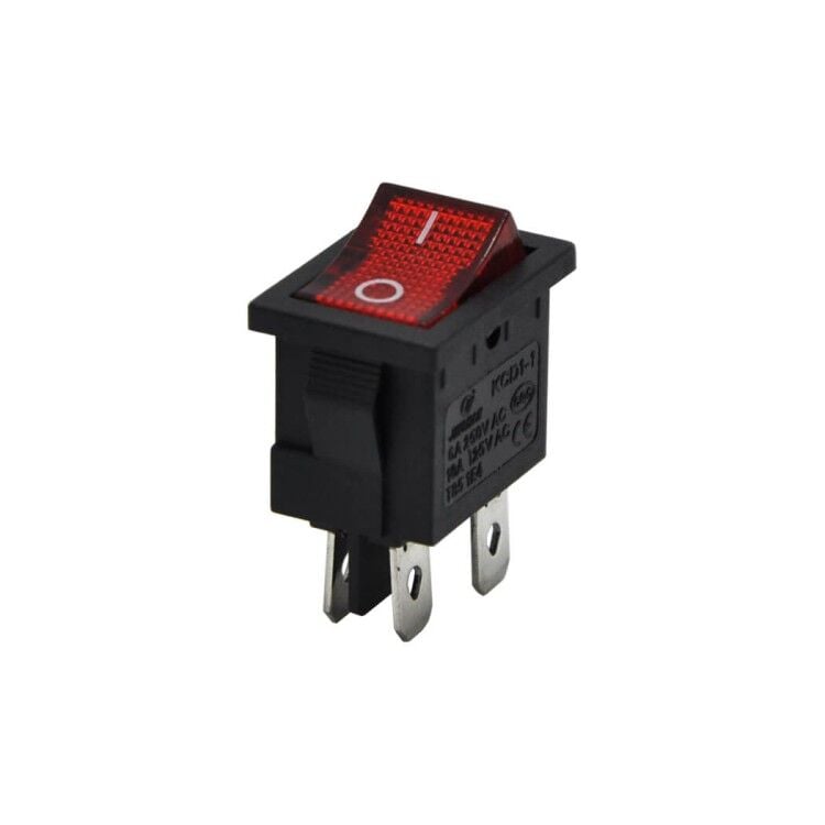 IC-119 Mini Işıklı Kırmızı Yükseltici Anahtarı 4P