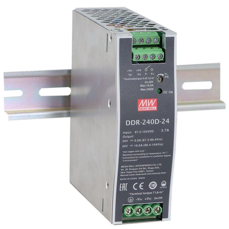 DDR-240B-48 48V Çıkış 5A 240W Ray Montaj SMPS Güç Kaynağı