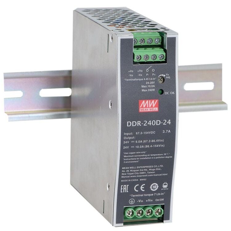 DDR-240C-48 48V Çıkış 5A 240W Ray Montaj SMPS Güç Kaynağı