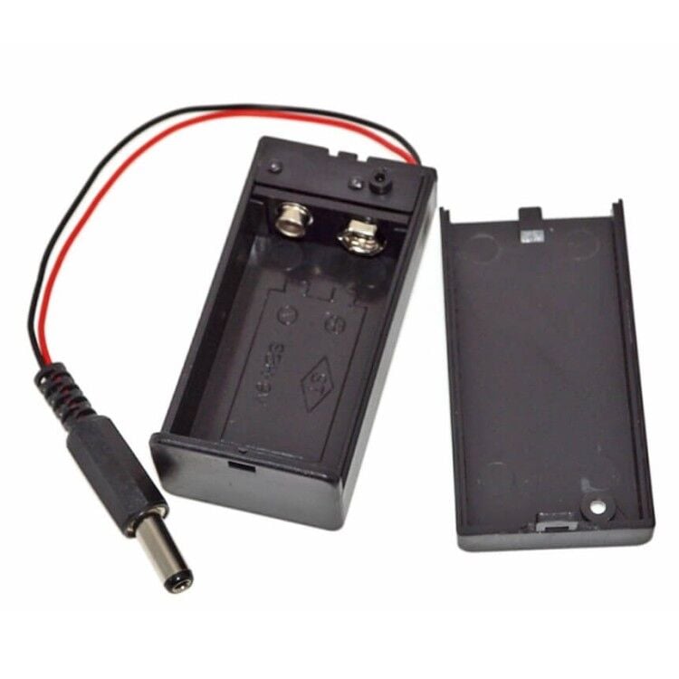 9V Pil Yuvası Kapaklı ve DC Jack Çıkışlı