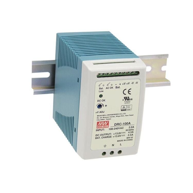 DRC-100A 13.8V Çift Çıkış 4.5A 2.5A 97W Ray Montaj SMPS Güç Kaynağı