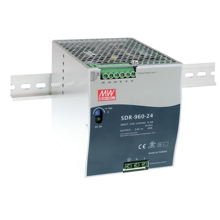 SDR-960-48 48V Çıkış 20A 960W Ray Montaj SMPS Güç Kaynağı