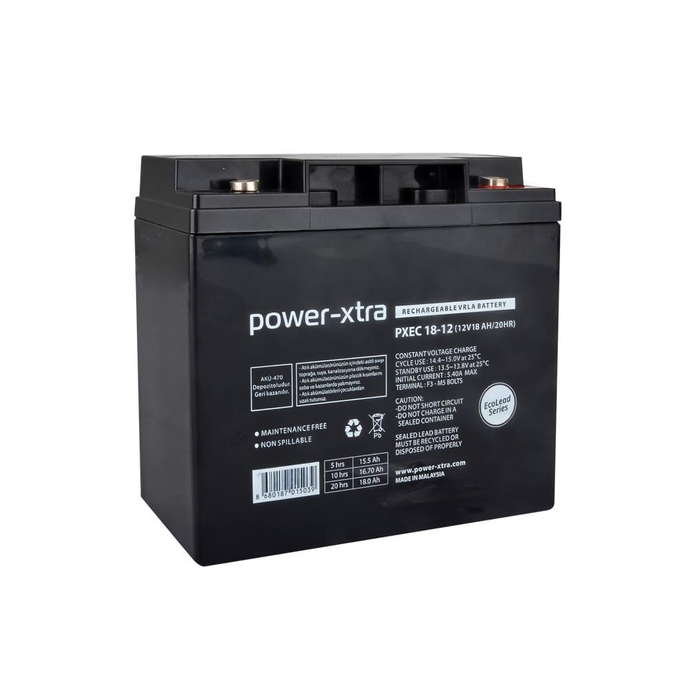 Power-Xtra EcoLead PXEC18-12 12V 18Ah AGM VRLA Kuru Akü F3 (M5 Vidalı)