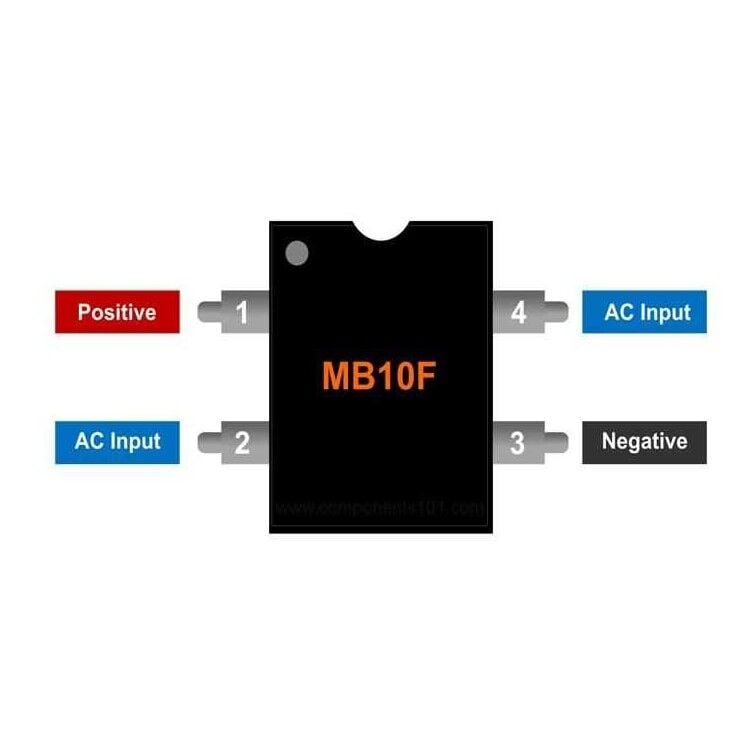 MB10F 0.8A 1000V (1kV) Tek Fazlı SMD Doğrultucu Köprü Diyot