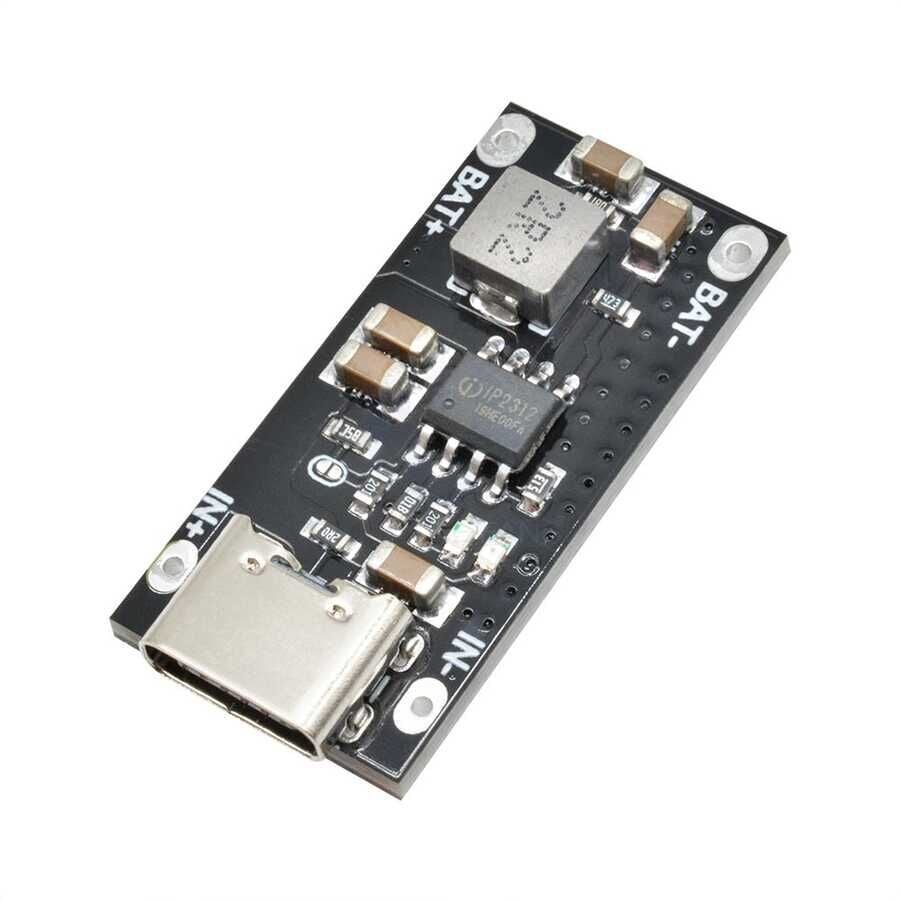 IP2312 3A Li-Ion/LiPo Pil ve Batarya Şarj Modülü Type-C 4.2V 18650 Uyumlu