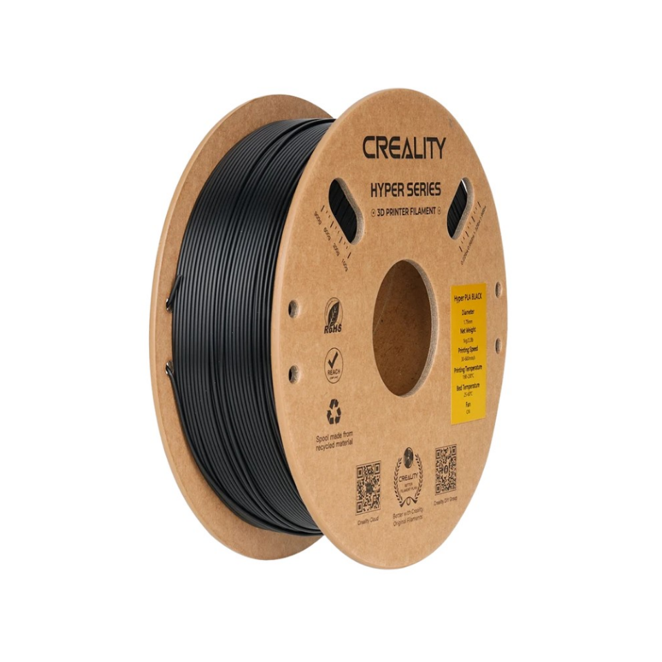 Creality Hyper PLA Siyah Filament 1.75mm 1KG – Yüksek Hızlı 3D Yazıcı Uyumlu