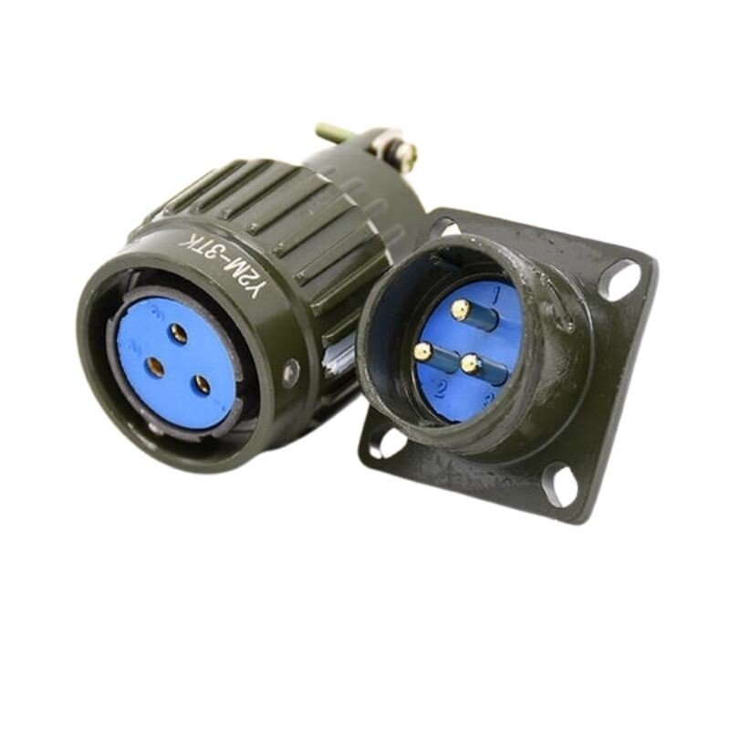 Y21M 3 Pin Askeri Tip Konnektör Takımı 25A 250V Metal Gövde