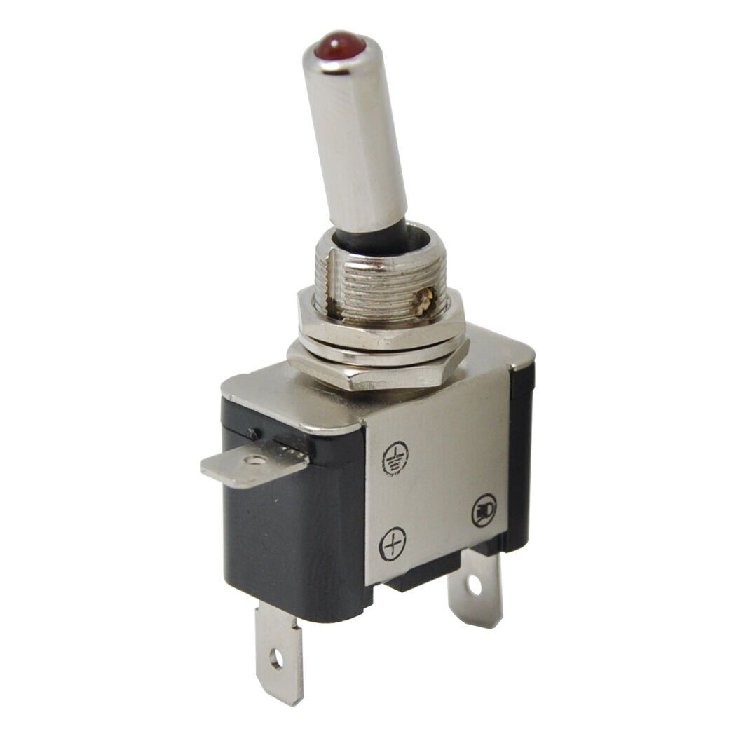 IC-151A Kırmızı LED Işıklı Toggle Switch 3P ON-OFF 20A 12V Ø12mm Metal