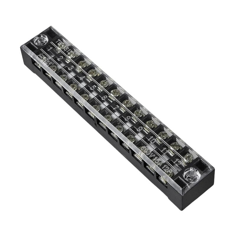 TB-1512 12P Çift Sıra Terminal Blok 600V 15A Vidalı Klemens