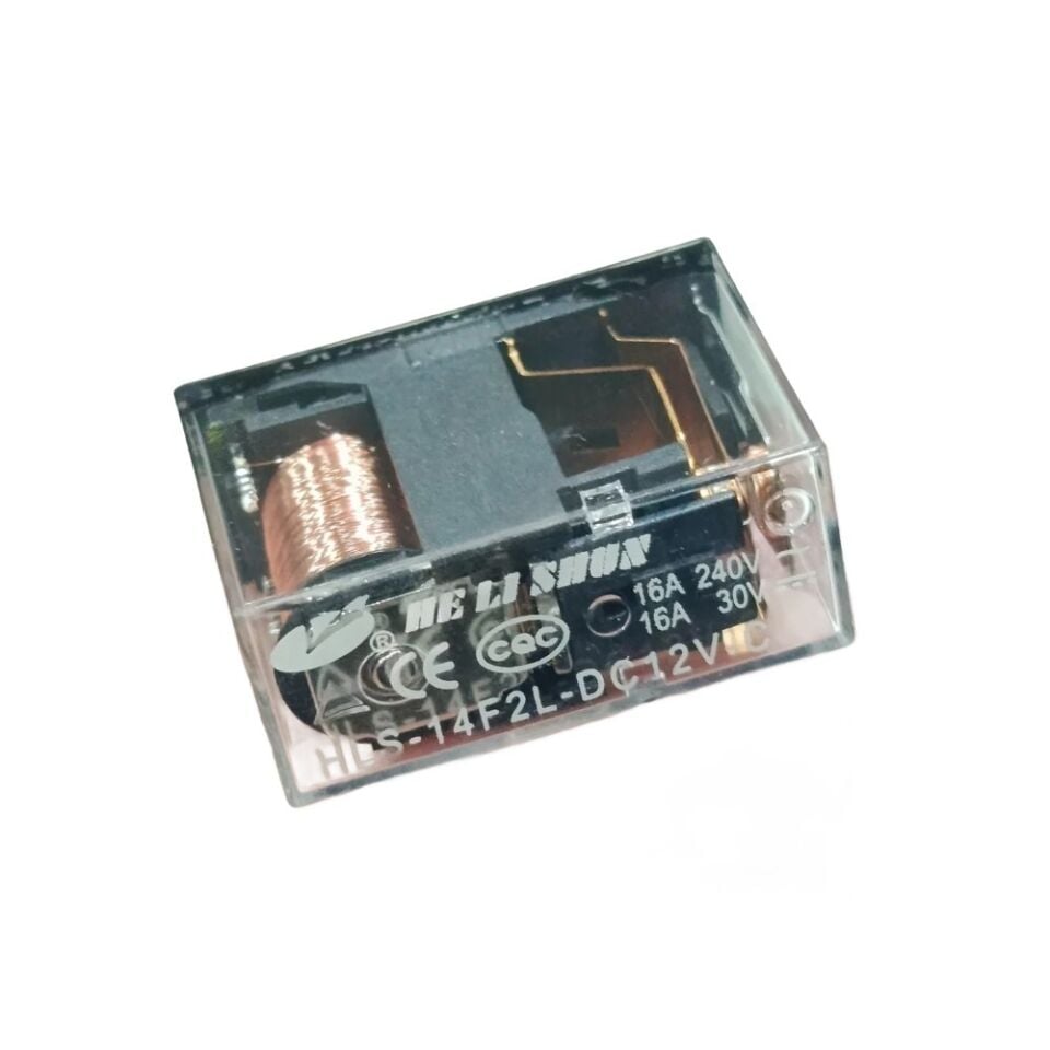 HLS-14F2L-DC12V-C 16A 12V DC SPDT (1 Form C) 8 Pin Şeffaf Röle