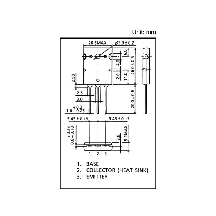 2SC5200, C5200 15A 230V 150W TO-3PL NPN BJT Transistör