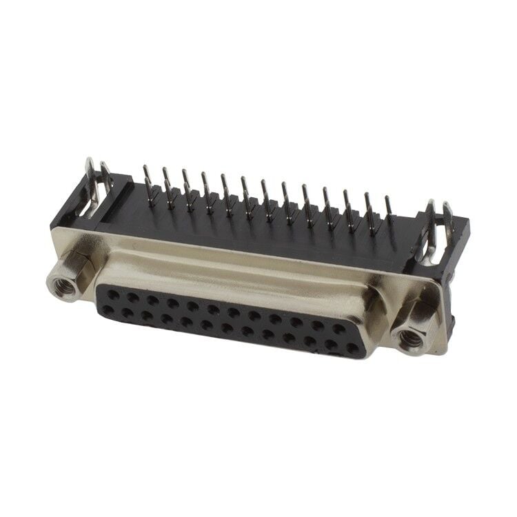 25 Pin 2 Sıra Dişi PCB Tip 90° (R/A) Vidalı D-SUB Konnektör