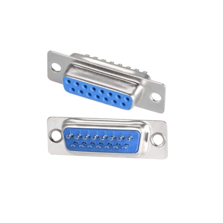 15 Pin Lehim Tipi Dişi D-Sub Konnektör